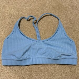 ALO Yoga Sky Blue Ribbed Bra